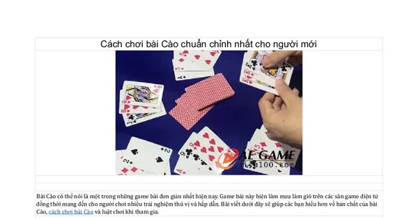 game bài cào - Bài Cào Kiểu Châu Á